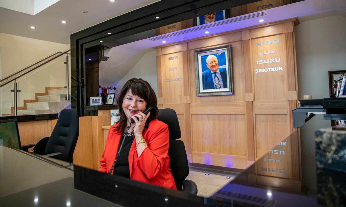 Friendly receptionist at Harris Group
